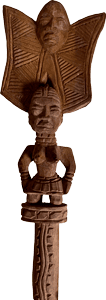Figura de Sango en madera, icono sagrado Òrìṣà